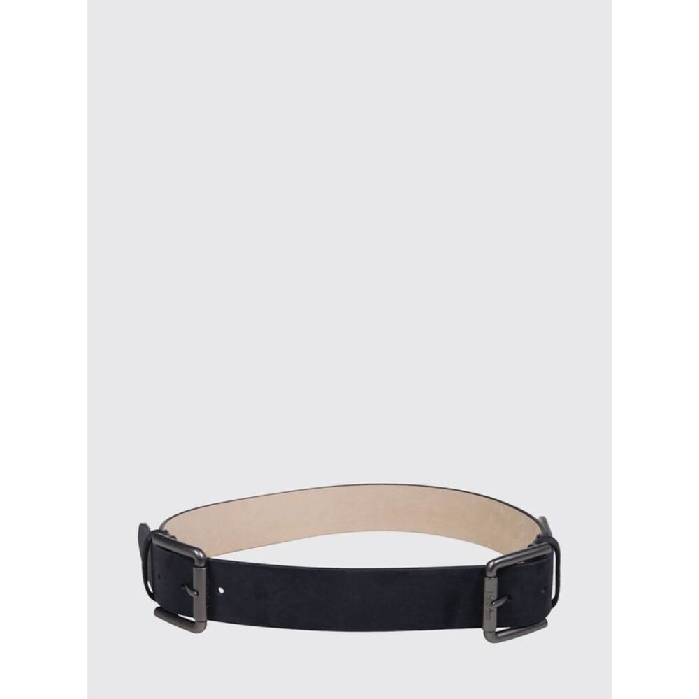Max Mara Women Adjustable Max Mara Suede Leather Belt With Double Buckle